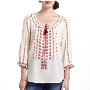 Rare Anthropologie Meadow Rue peasant top sz 4